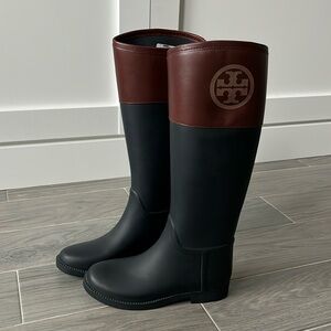 Tory Burch rain boots , very gently used